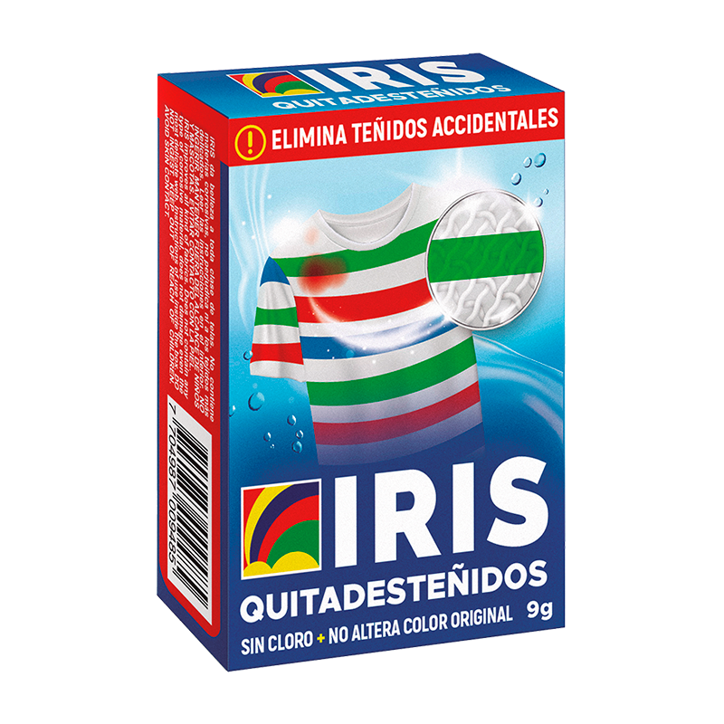 Quitadesteñidos Iris Removedor Manchas Textil Color Prendas Ropa
