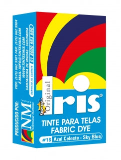 Tinte Iris Caliente #18 Azul Celeste Tintura Ropa Color Tinte Tela Pigmento Textil Colorante